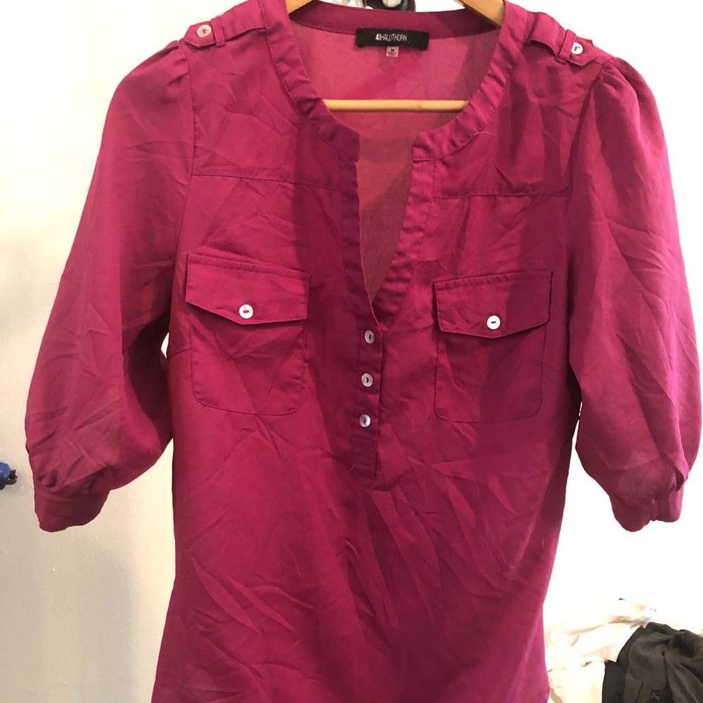 Magenta blouse Stitch Fix brand